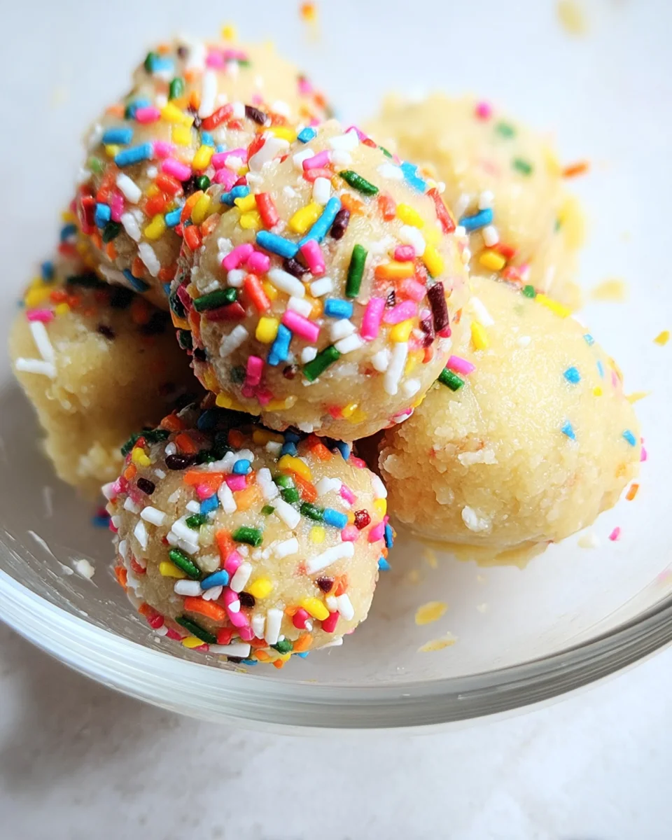 Applesauce Birthday Cake Protein Balls