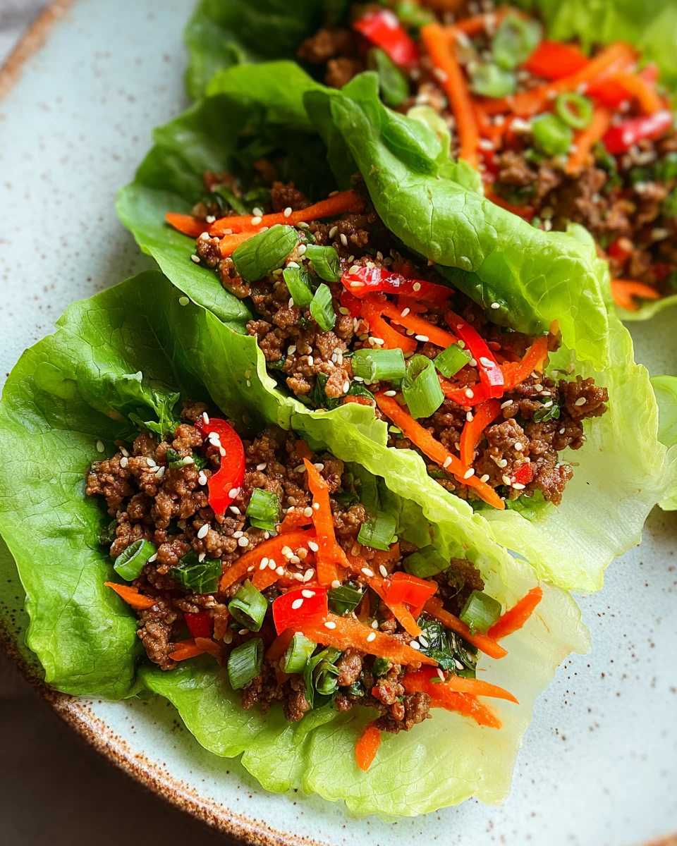 Asian Style Ground Beef Lettuce Wraps