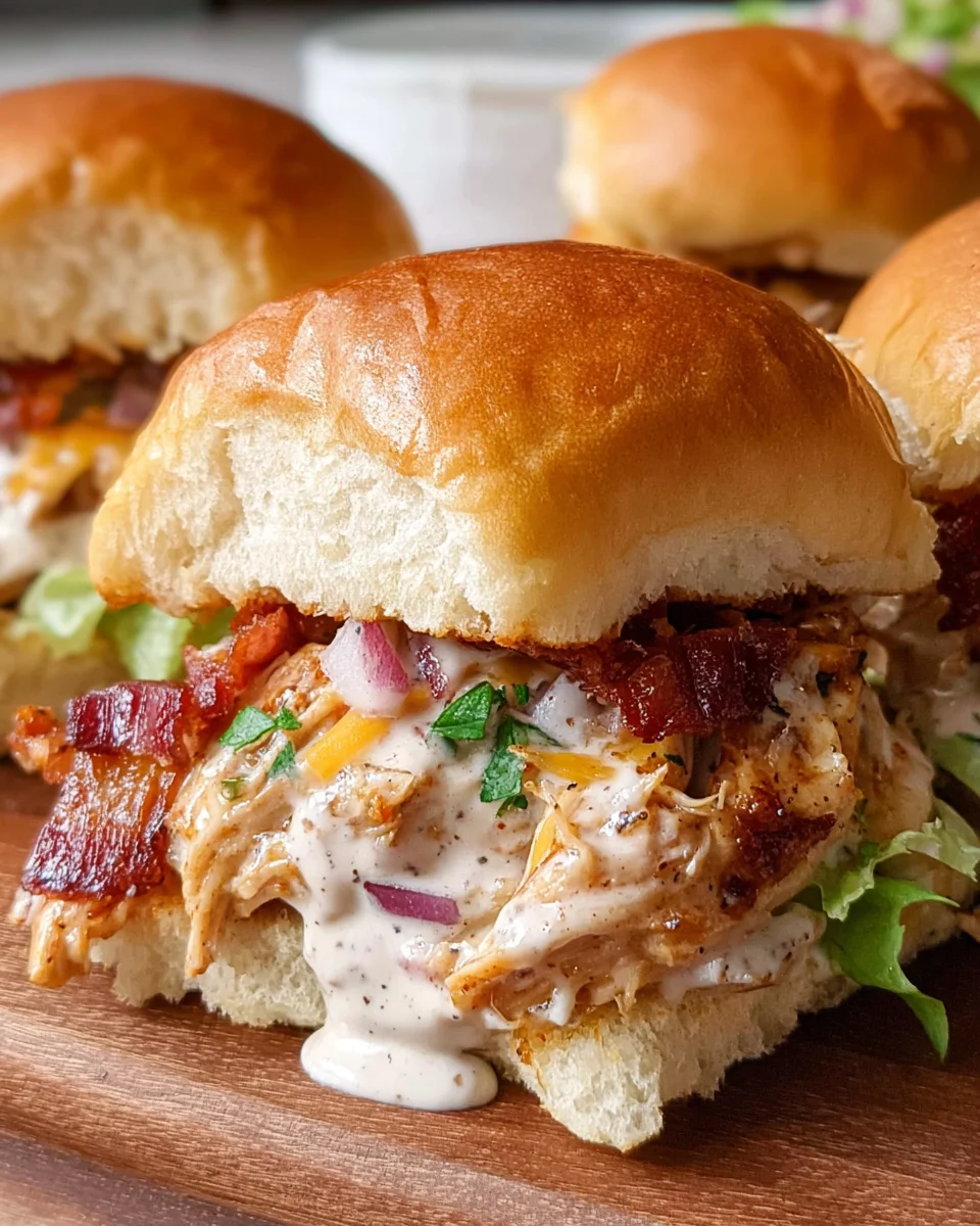 Bacon Ranch BBQ Chicken Sliders