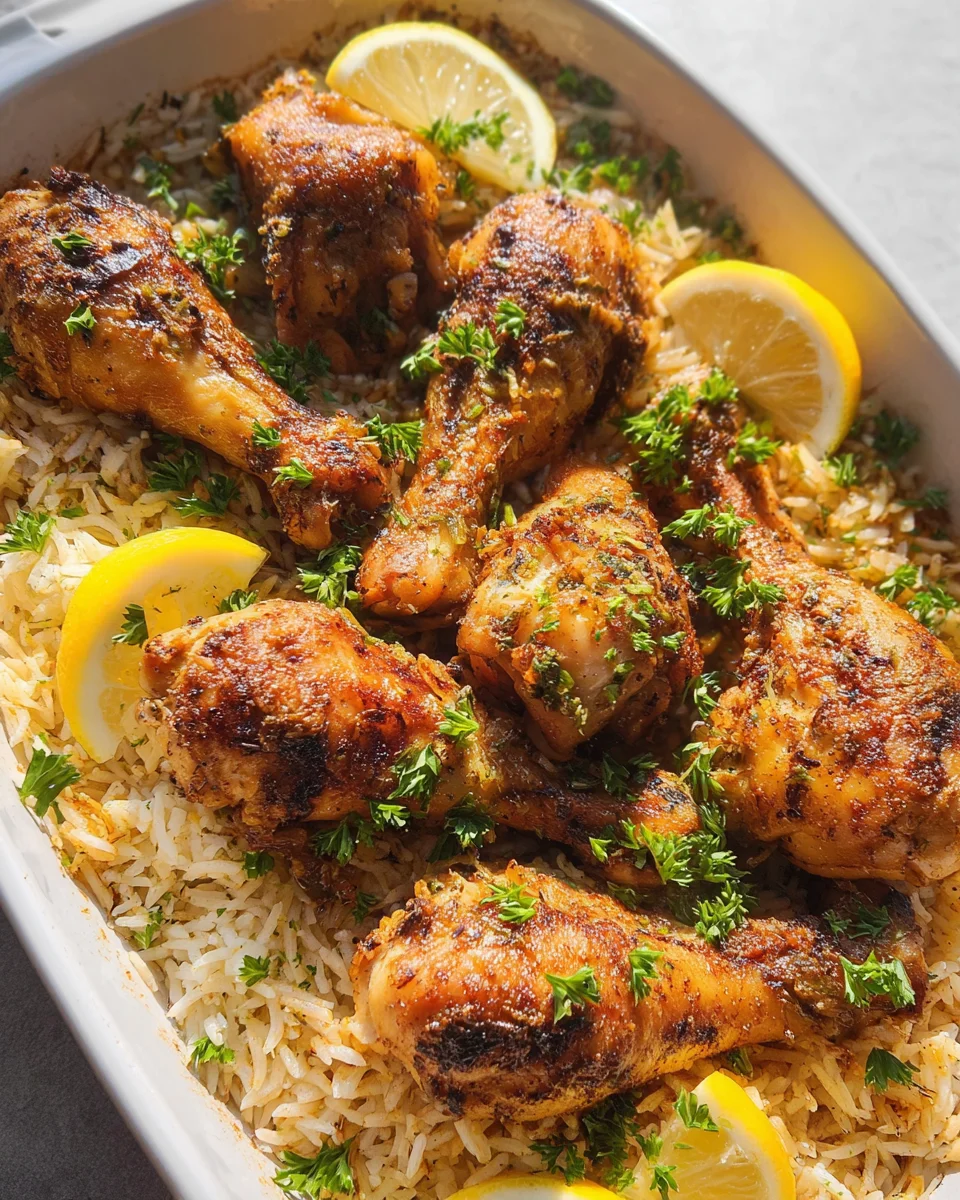 Baked Chicken Legs and Rice 28 Baked