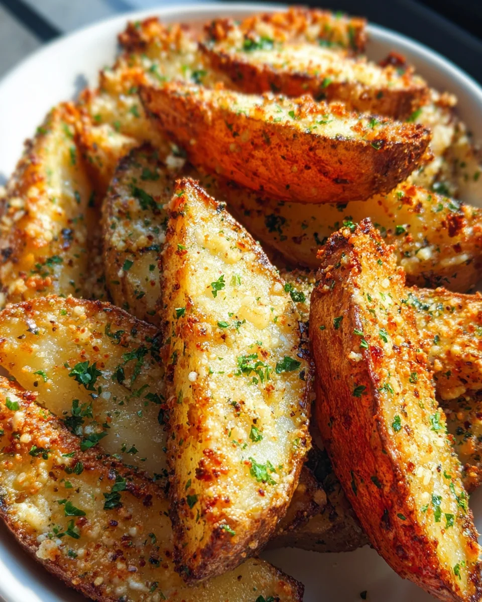Baked Garlic Parmesan Potato Wedges 19 Baked