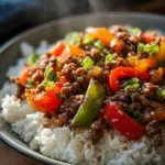 Beef and Pepper Rice Bowl 19 Beef and Pepper Rice Bowl