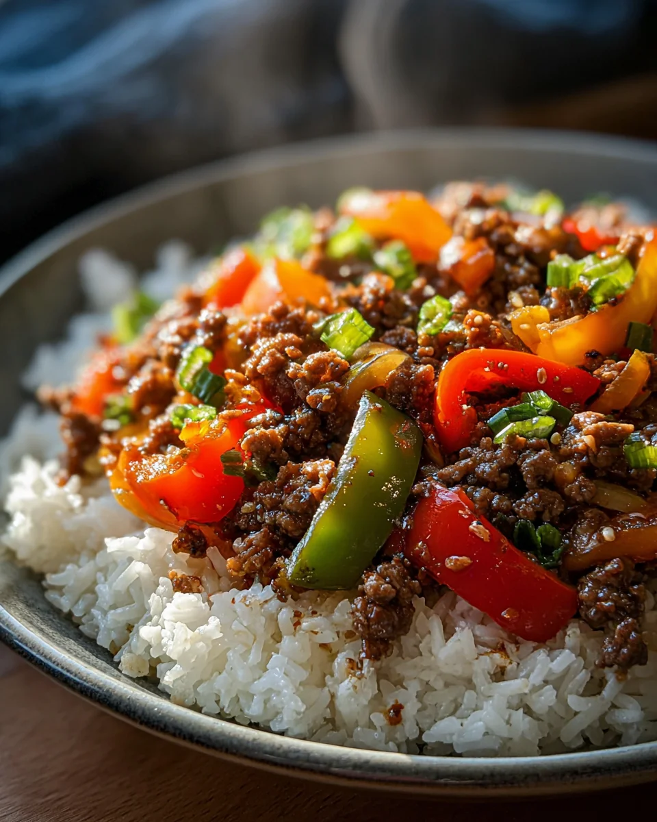 Beef and Pepper Rice Bowl