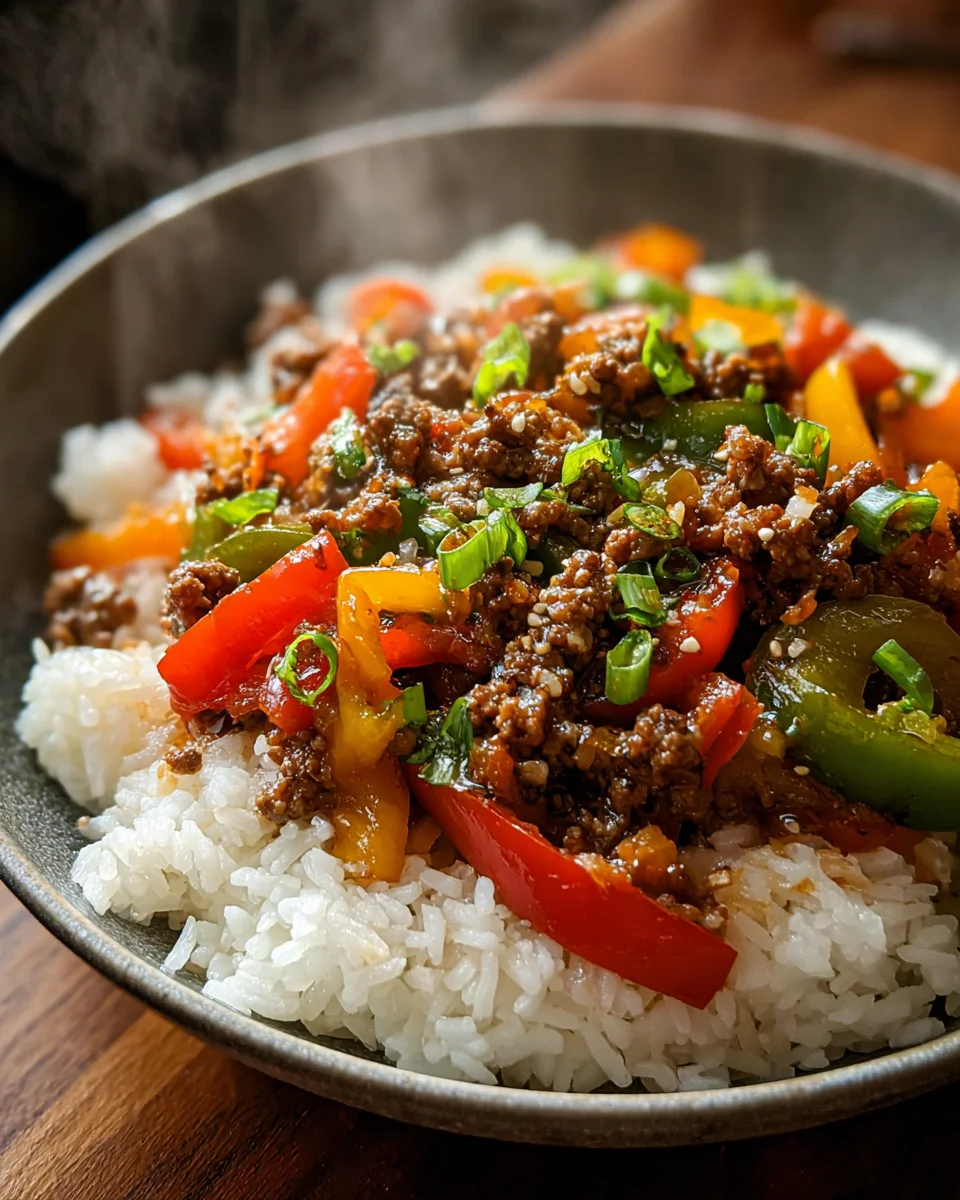 Beef and Pepper Rice Bowl 17 Beef