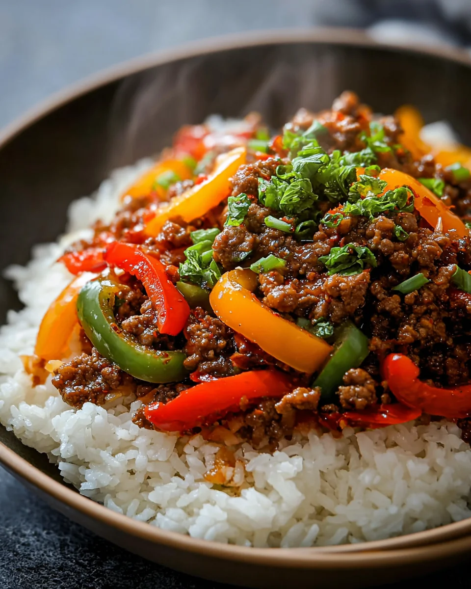 Beef and Pepper Rice Bowl 18 Beef
