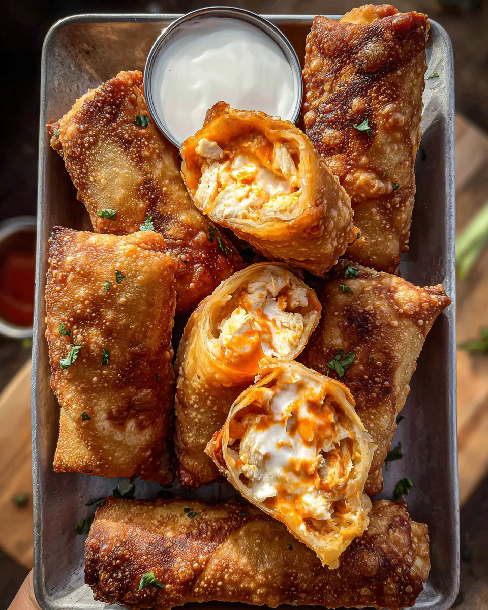 Buffalo Chicken Egg Rolls