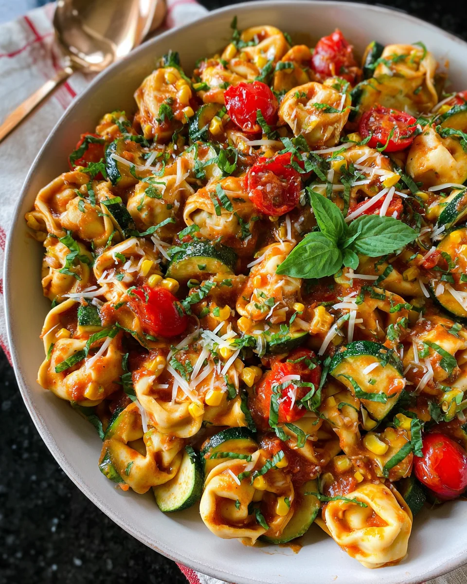 Cheese Tortellini with Summer Veggies 22 Cheese