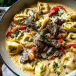 Cheesesteak Tortellini in Creamy Provolone Sauce 27 Cheesesteak Tortellini in Creamy Provolone Sauce