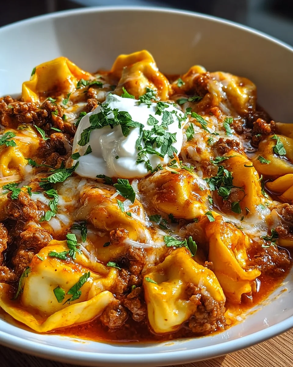 Cheesy Beef Enchilada Tortellini