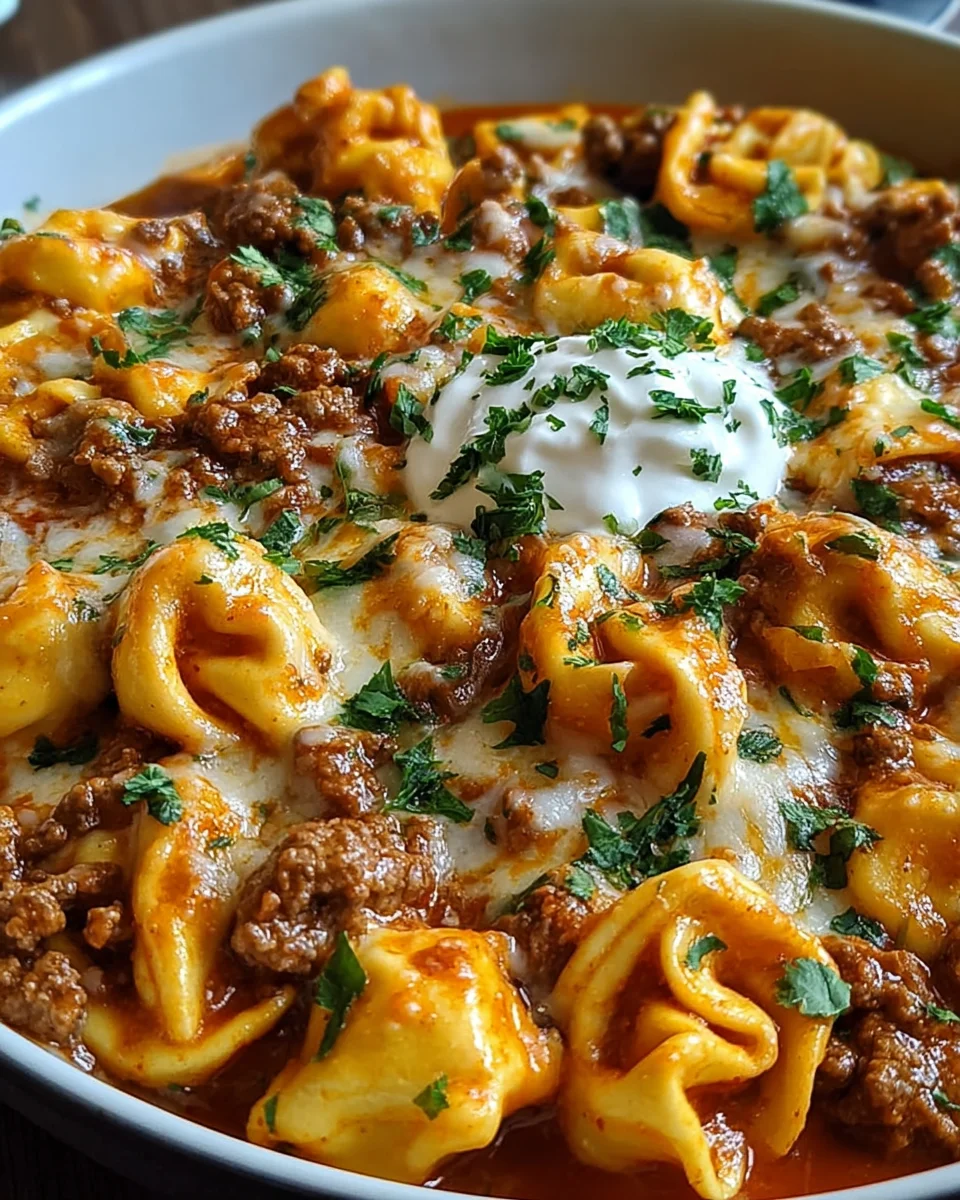 Cheesy Beef Enchilada Tortellini 27 Cheesy