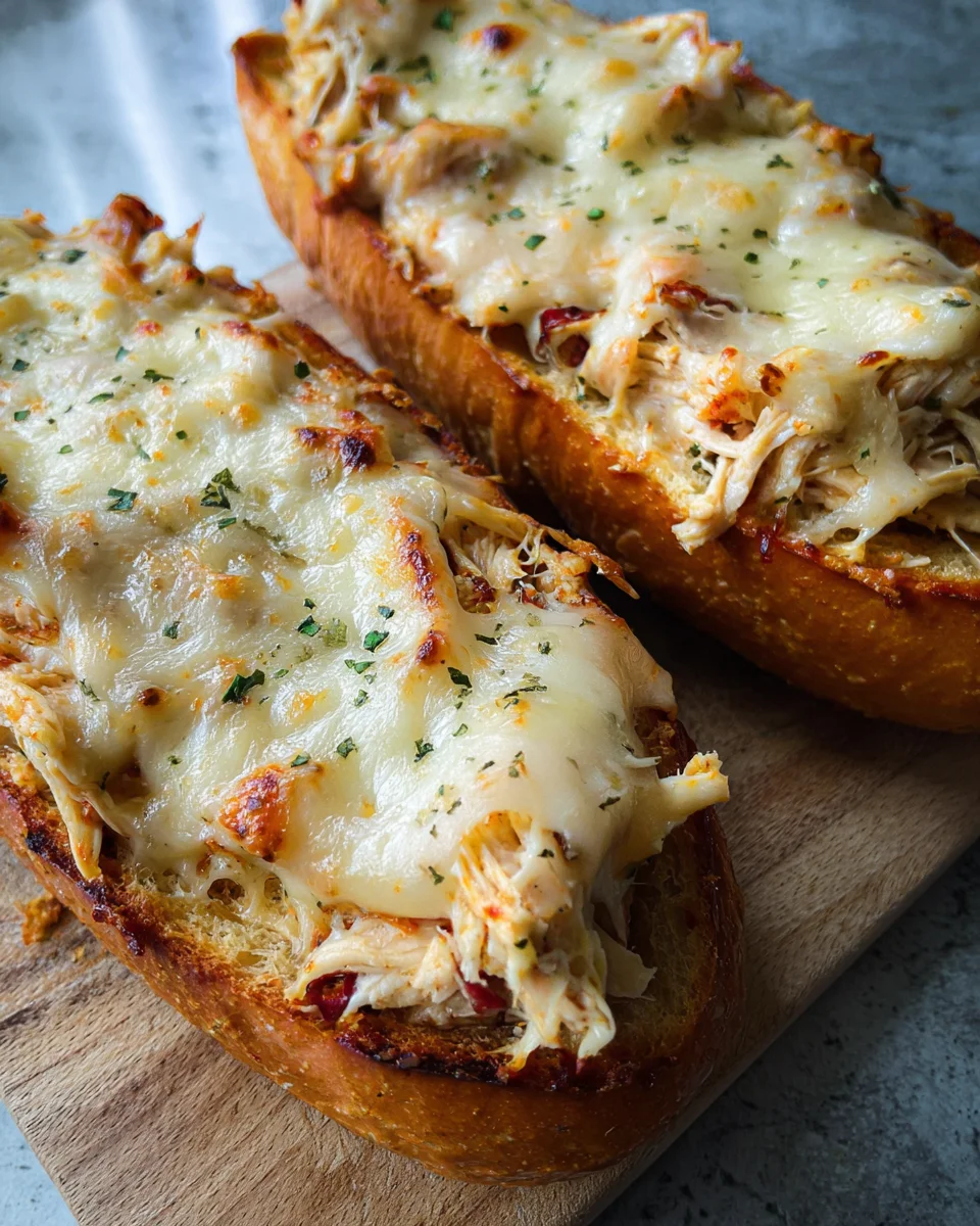 Cheesy Chicken Garlic Bread Sandwich