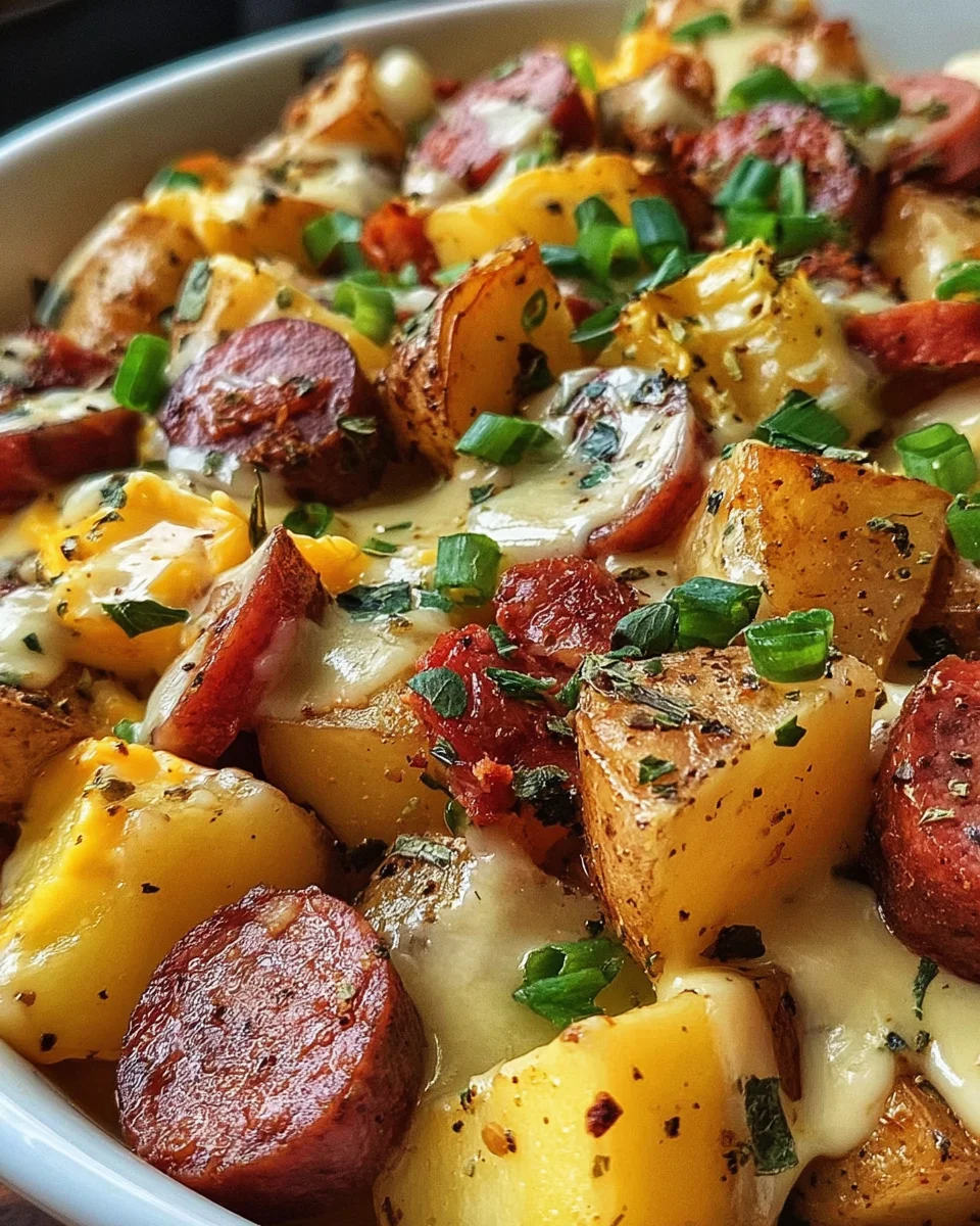 Cheesy Ranch Potatoes and Smoked Sausage