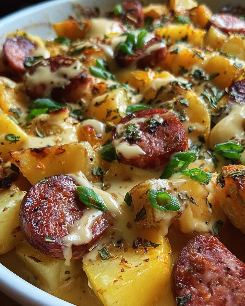 Cheesy Ranch Potatoes and Smoked Sausage 22 Cheesy