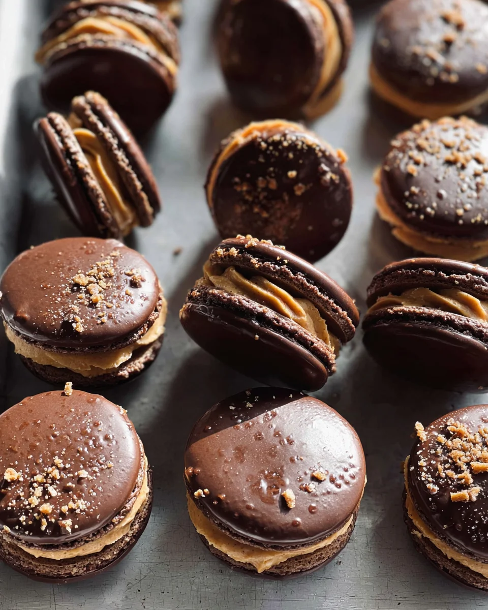 Chocolate Peanut Butter Macarons 22 Chocolate