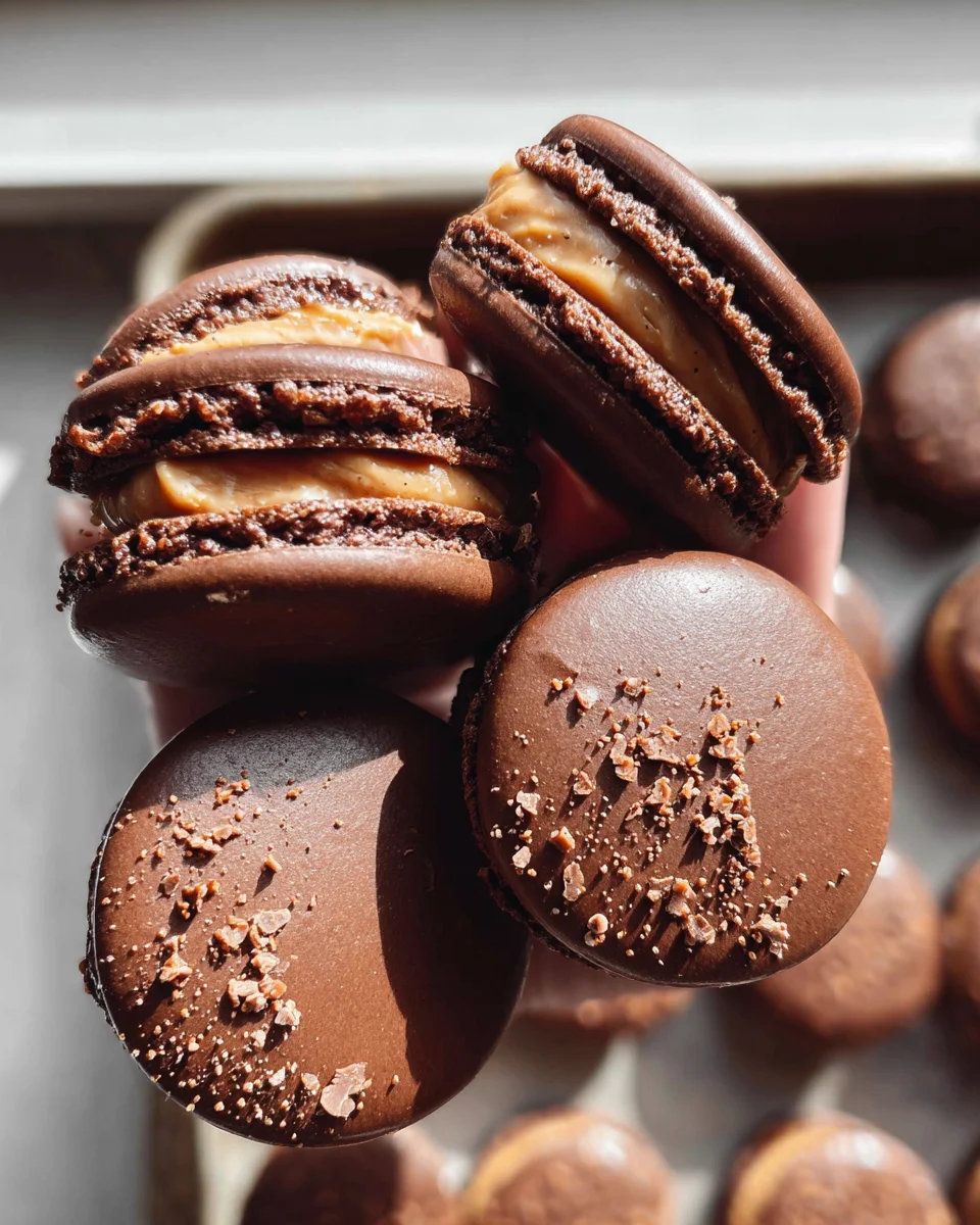 Chocolate Peanut Butter Macarons 23 Chocolate