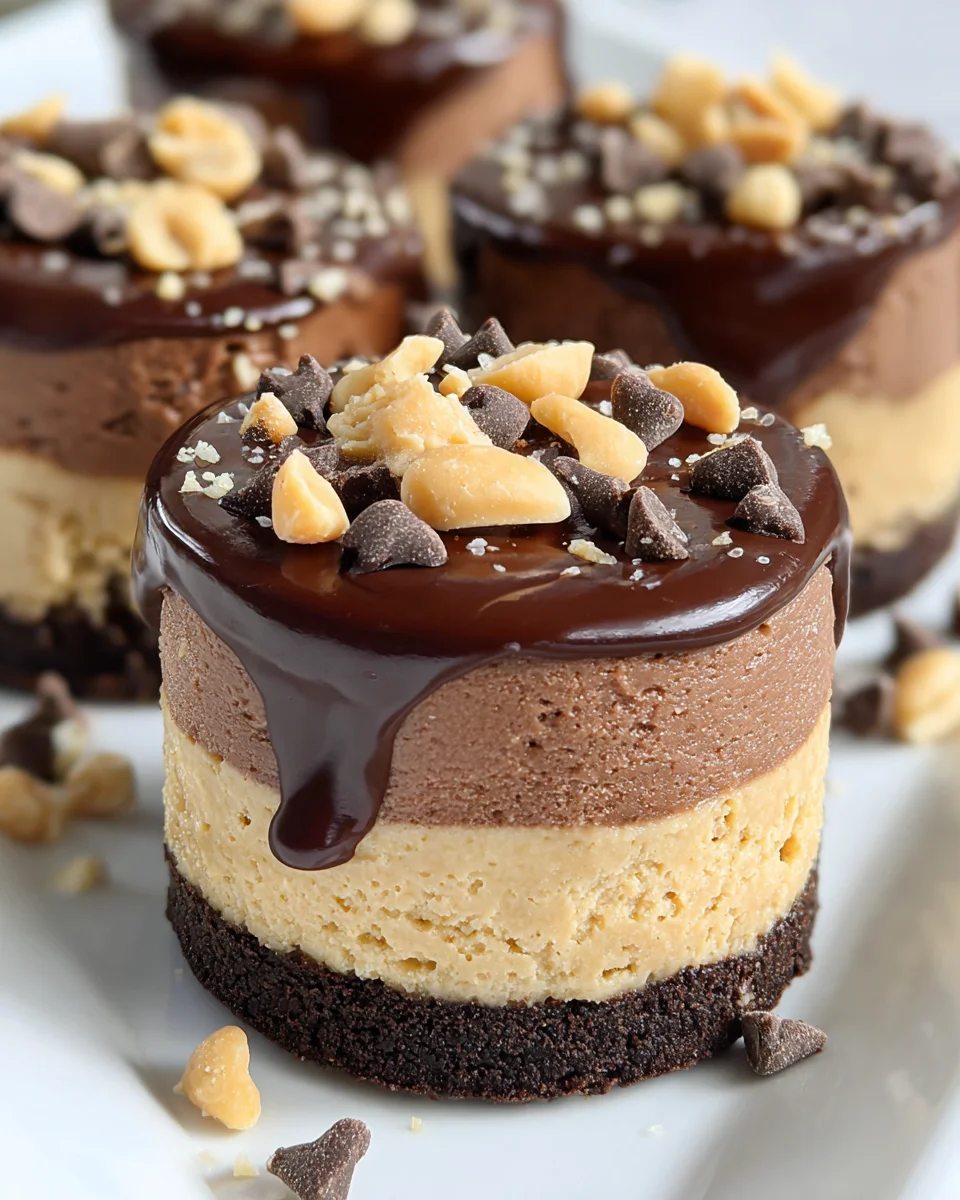 Chocolate Peanut Butter Mini Cheesecakes
