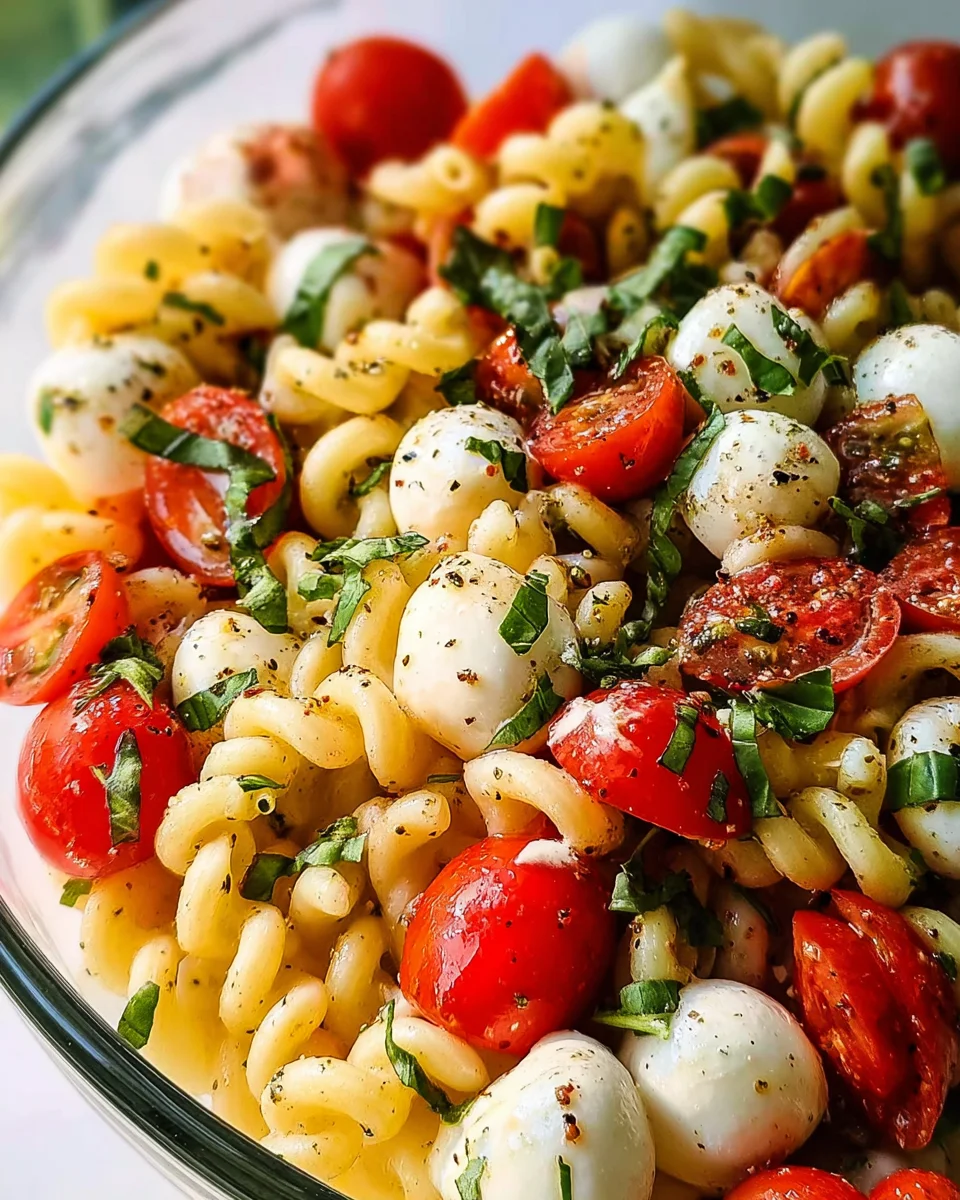 Creamy Caprese Pasta Salad
