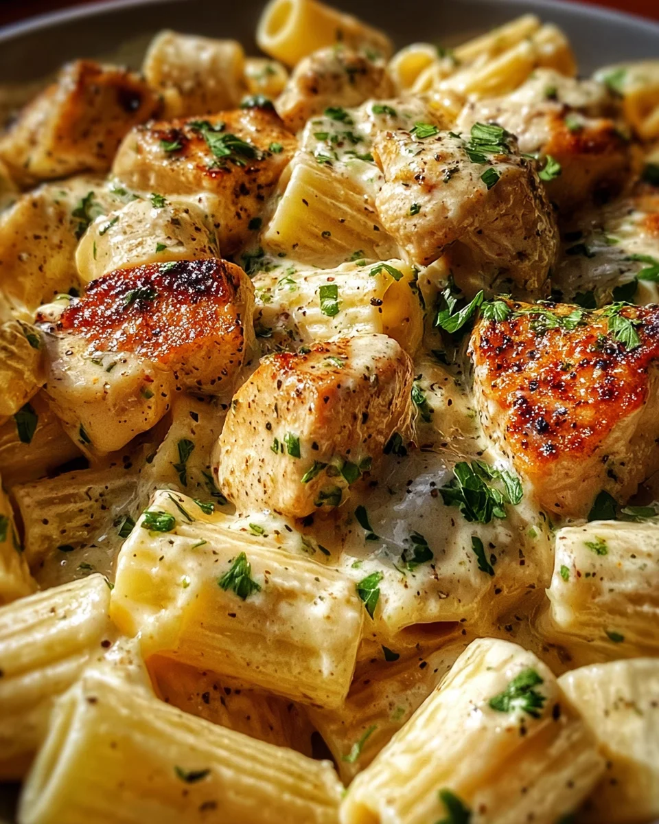 Creamy Garlic Butter Chicken and Rigatoni in Parmesan Sauce 20 Creamy