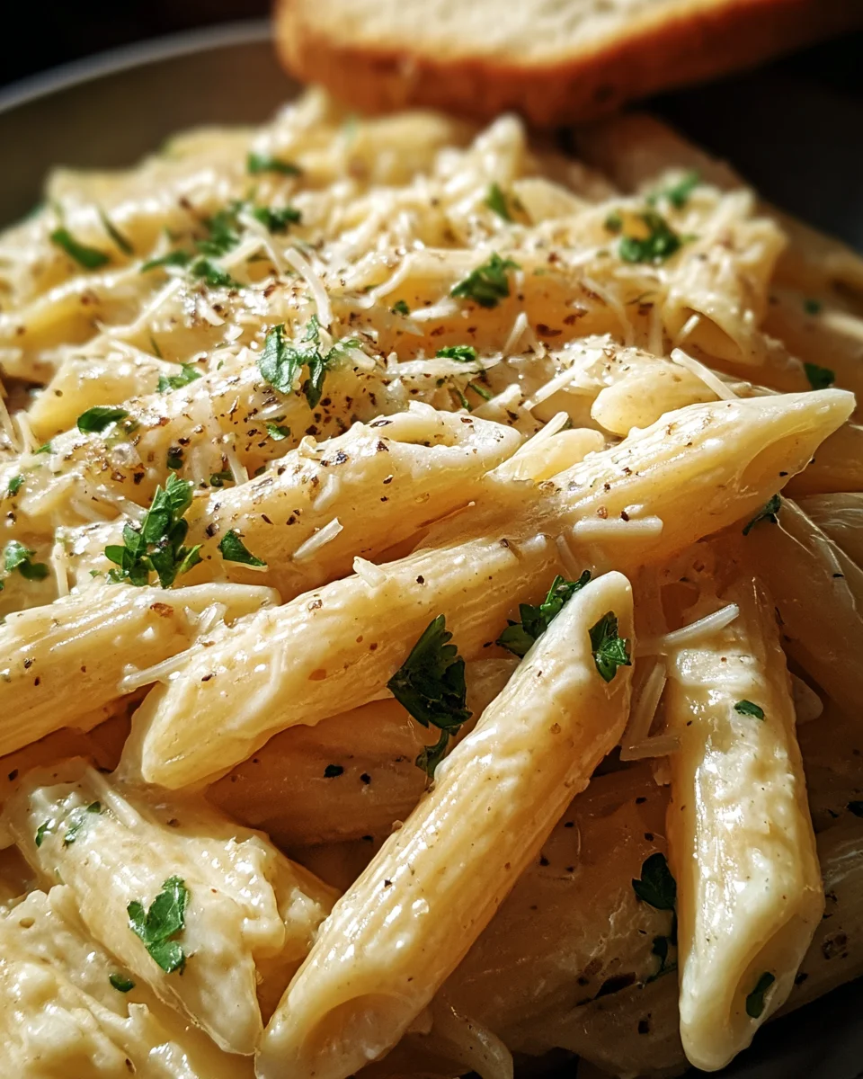 Creamy Garlic Penne Pasta
