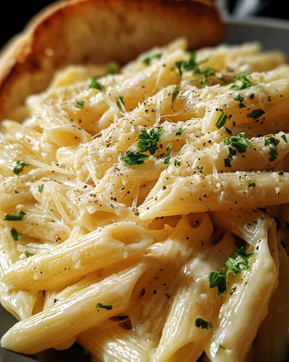 Creamy Garlic Penne Pasta 19 Creamy