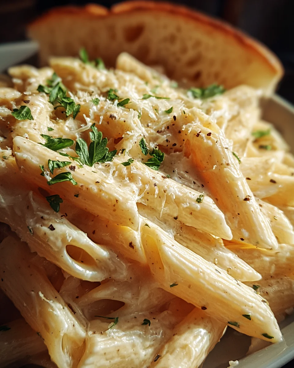 Creamy Garlic Penne Pasta 20 Creamy