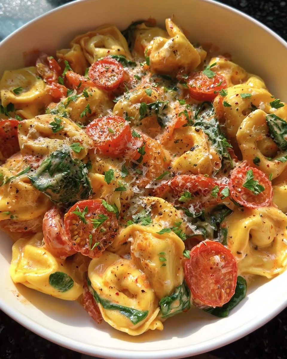 Creamy Tortellini with Tomatoes