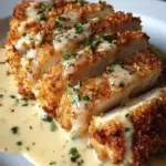 Crispy Parmesan Chicken with a Rich Garlic Sauce