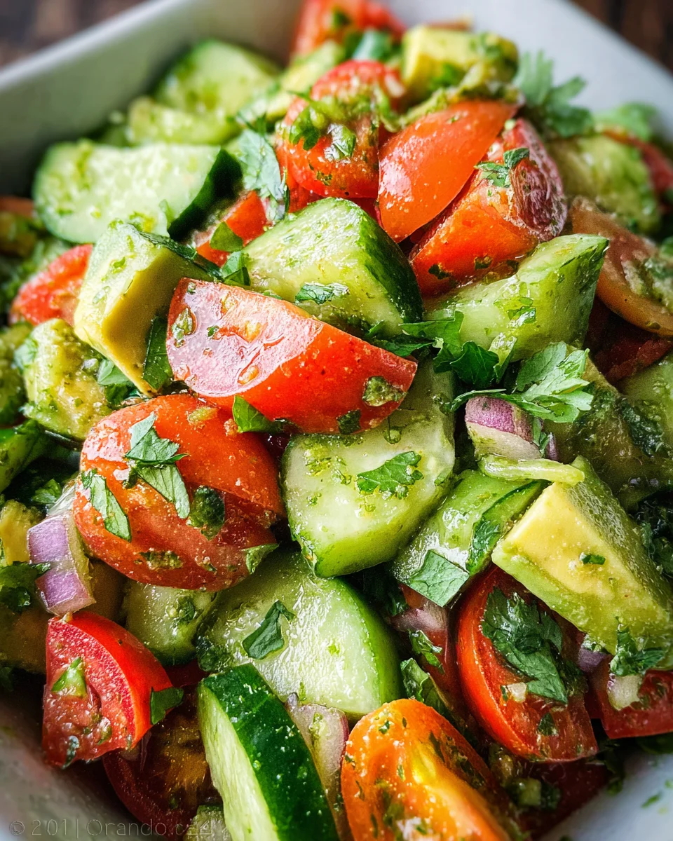 Cucumber Tomato Avocado Salad