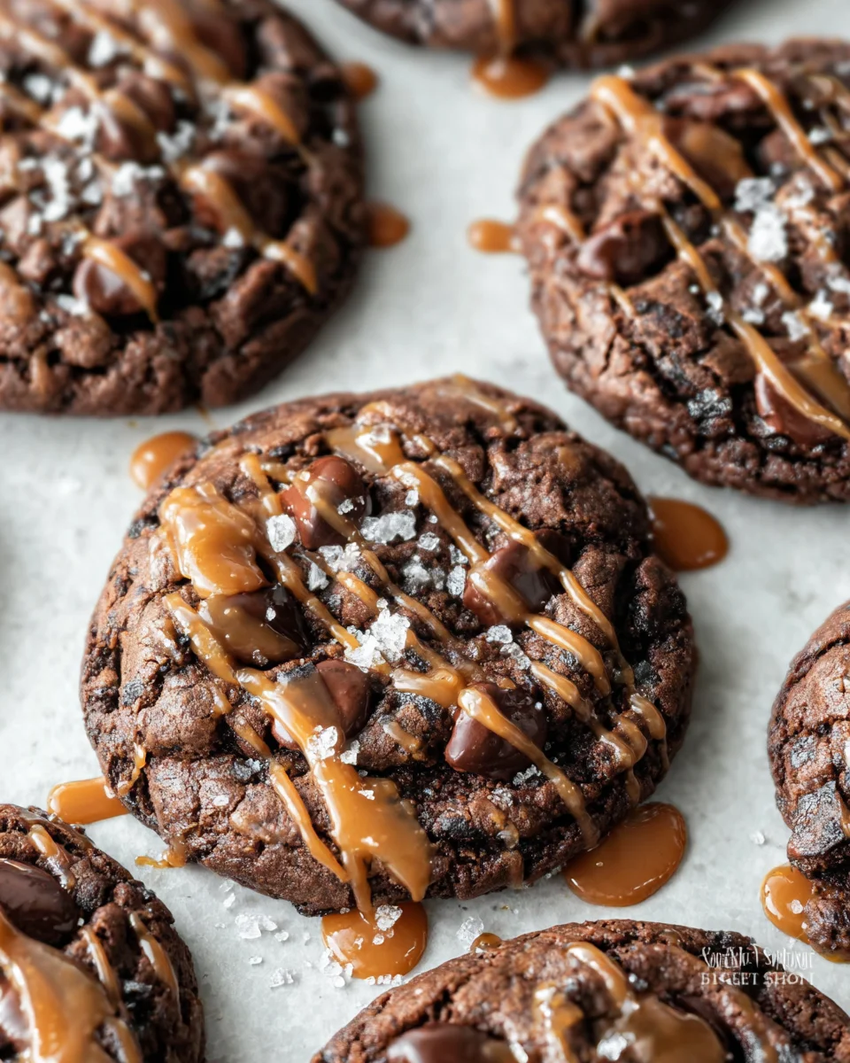 Double Chocolate Salted Caramel Cookies 22 Double