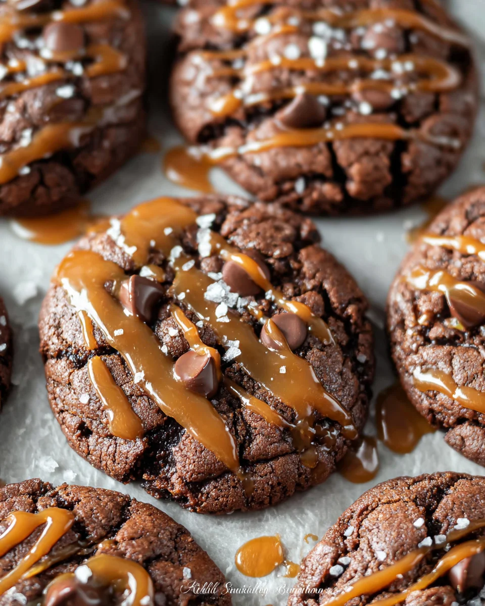 Double Chocolate Salted Caramel Cookies 23 Double