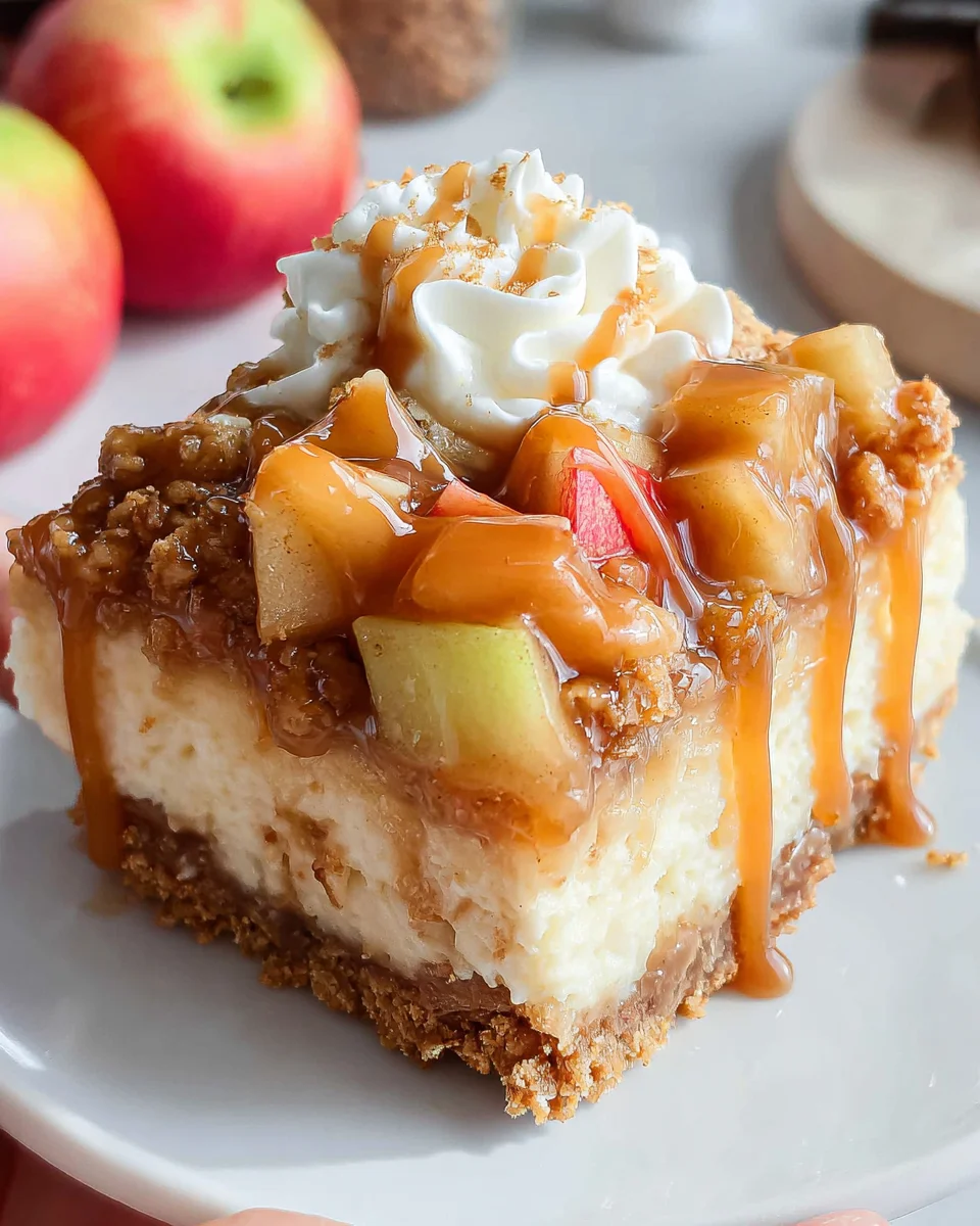 Easy Caramel Apple Cheesecake Bars