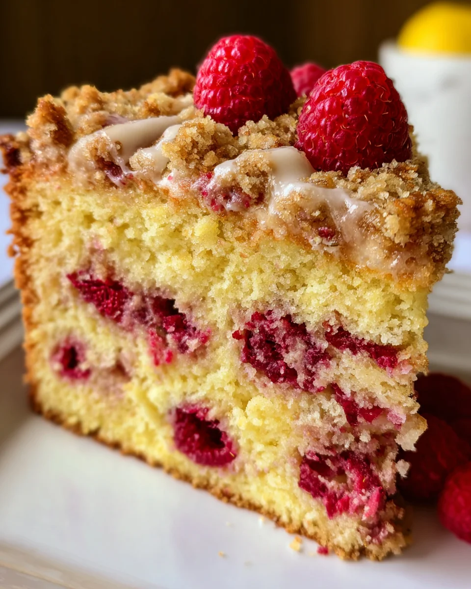 Easy Lemon Raspberry Cake with Crumb Topping 24 Easy