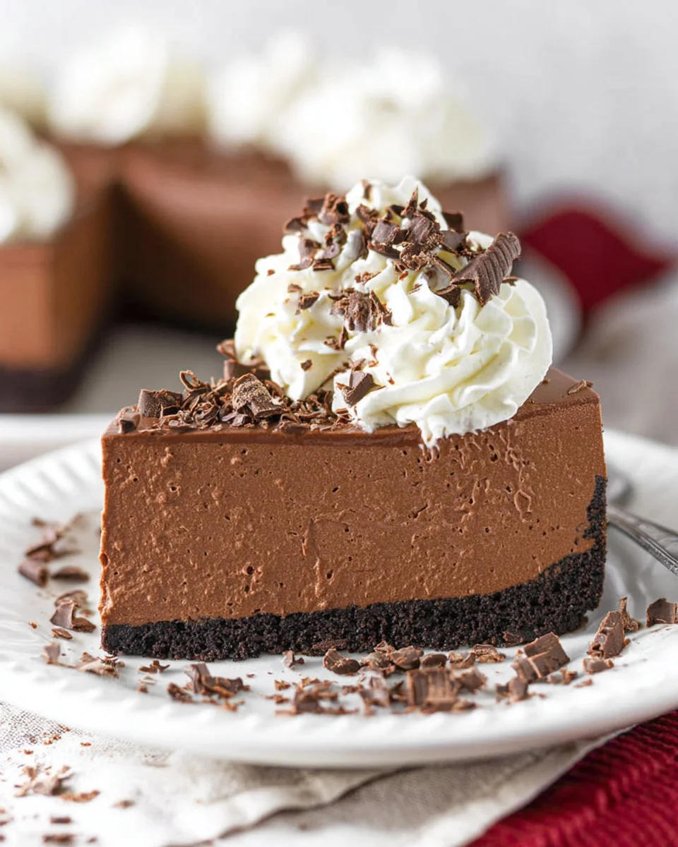 Easy No Bake Chocolate Cheesecake