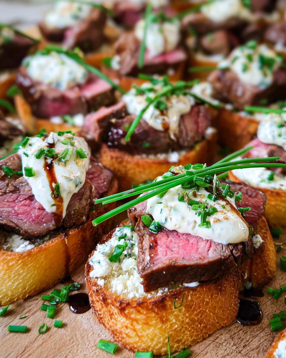 Easy Steak Crostini (with Horseradish Sauce)