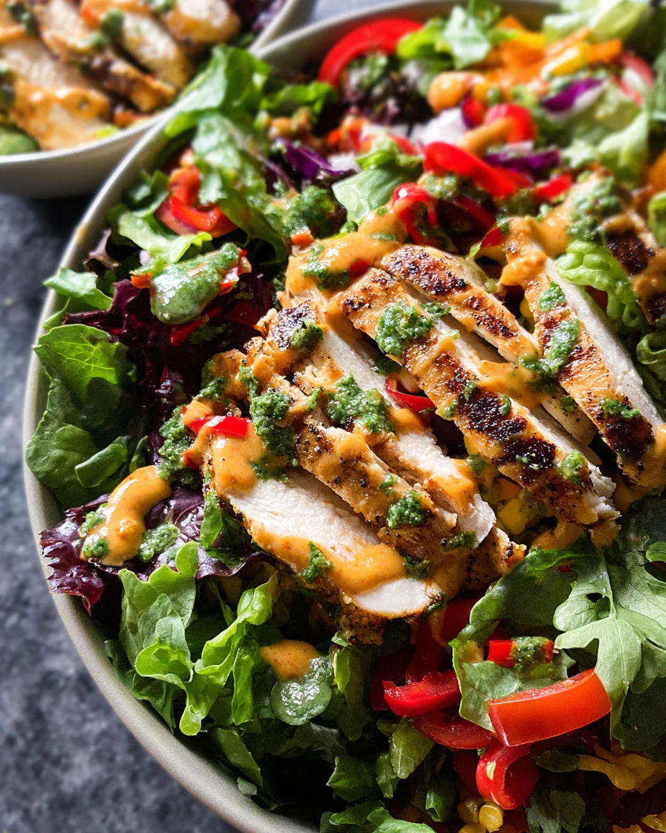 Fiesta Ranch Salad with Salsa Verde Chicken