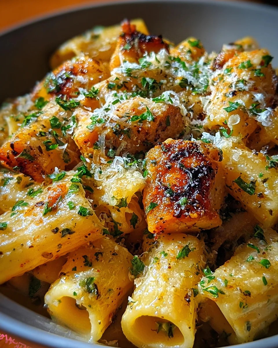 Garlic Butter Chicken with Rigatoni and Parmesan 24 Garlic
