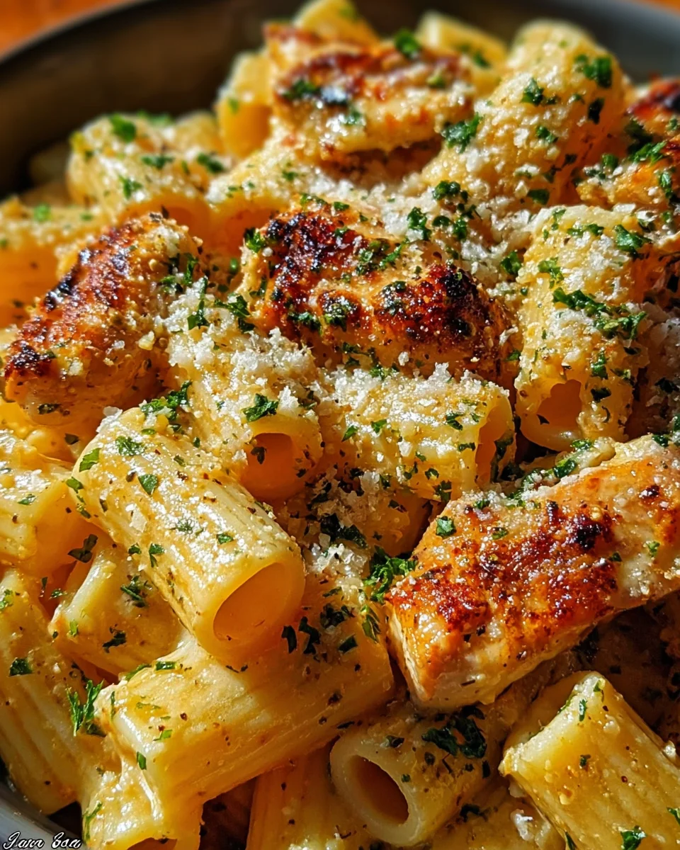 Garlic Butter Chicken with Rigatoni and Parmesan 25 Garlic