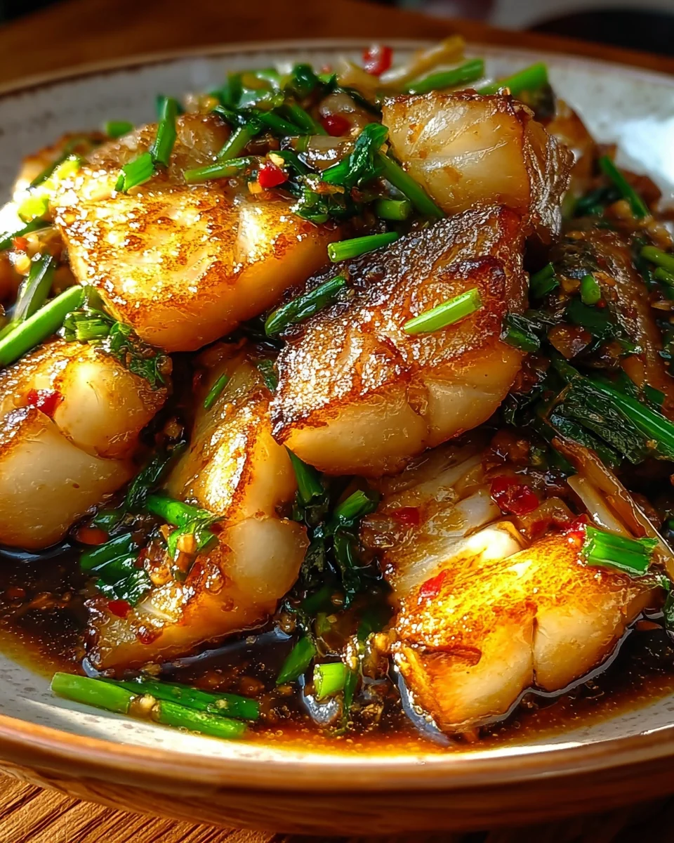 Ginger Onion Fried Sea Bass