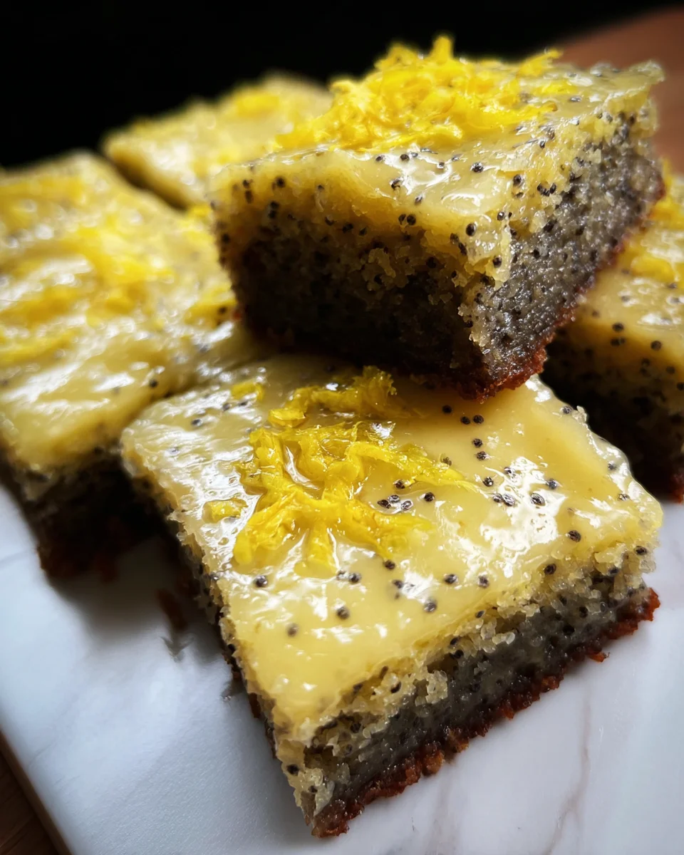 Glazed Lemon Poppy Seed Bars 21 Glazed