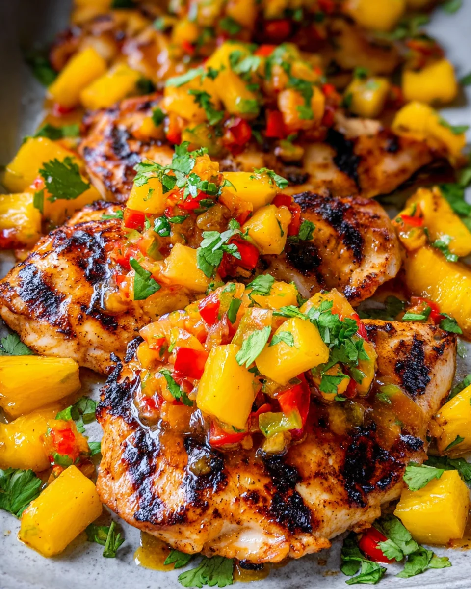 Grilled Mango Pineapple Chicken
