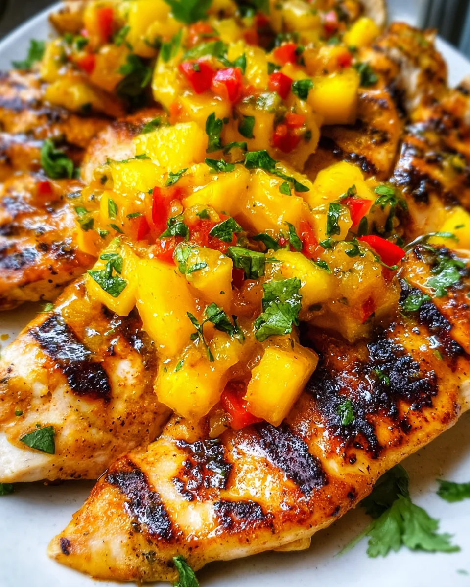 Grilled Mango Pineapple Chicken 17 Grilled
