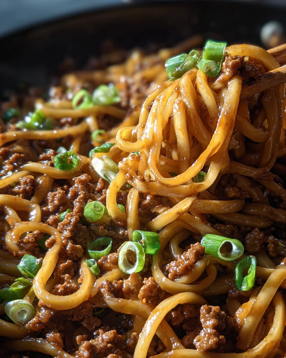Ground Beef Mongolian Noodles 20 Ground