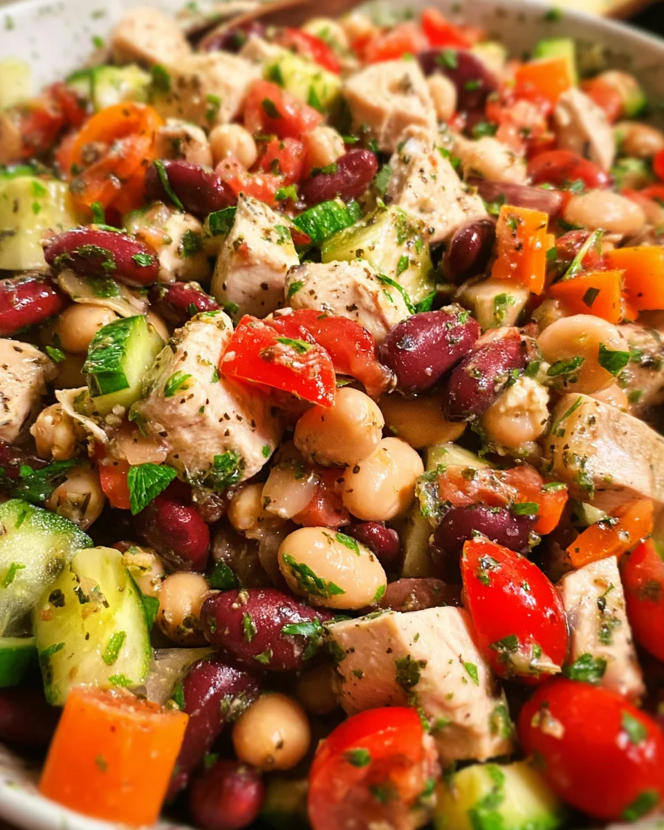High-Protein Dense Bean Salad with Chicken 22 High-Protein
