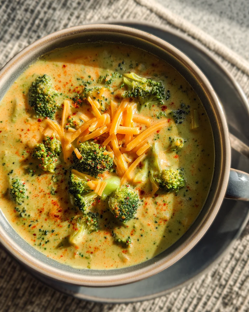High Protein Broccoli Cheddar Soup