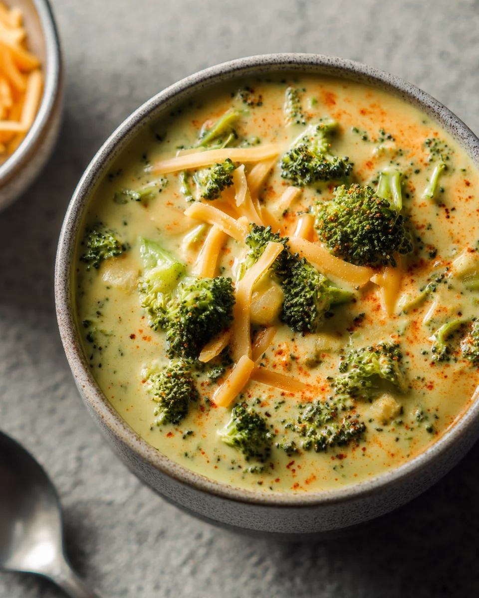 High Protein Broccoli Cheddar Soup 24 High