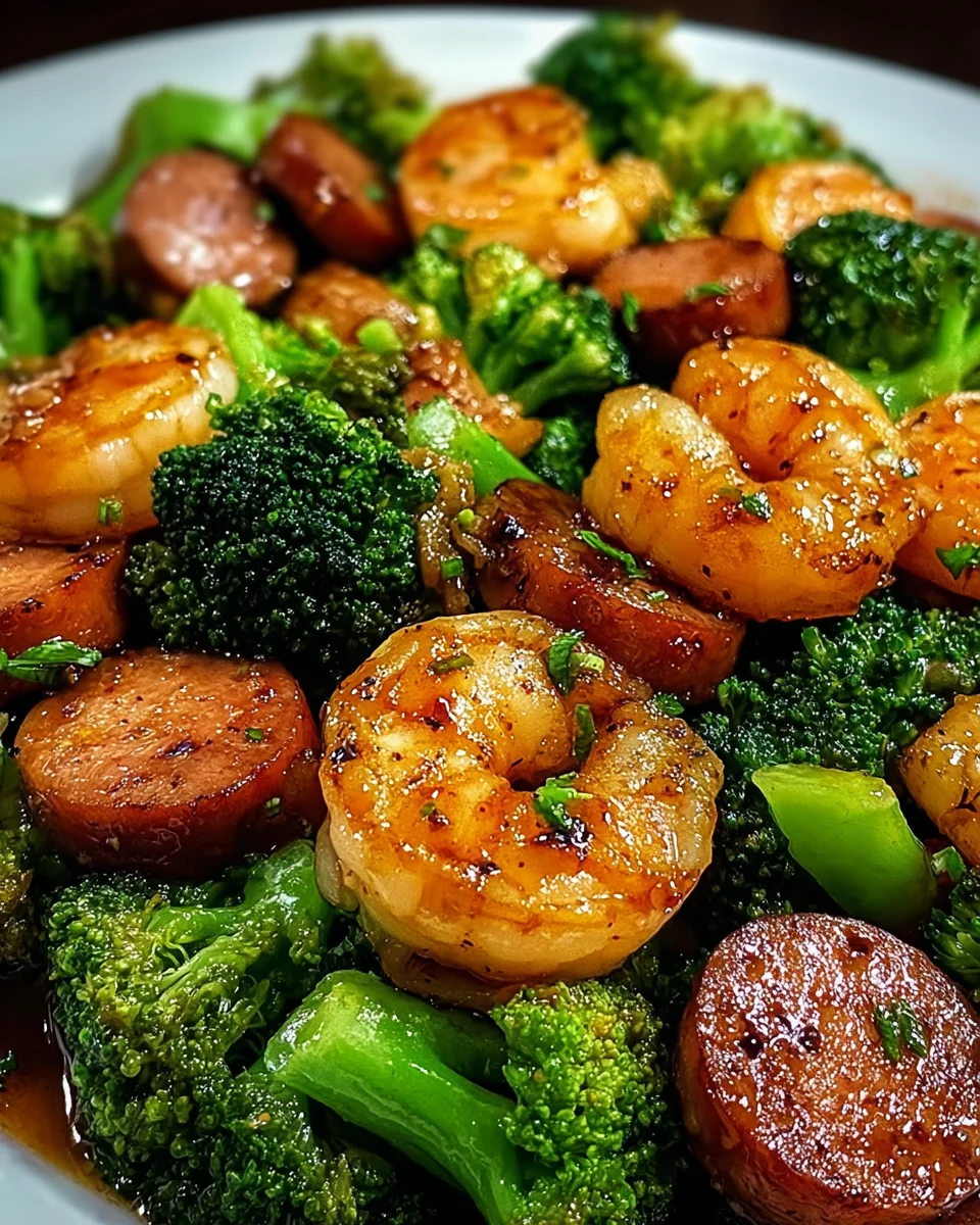 Honey Garlic Shrimp, Sausage, and Broccoli 19 Honey