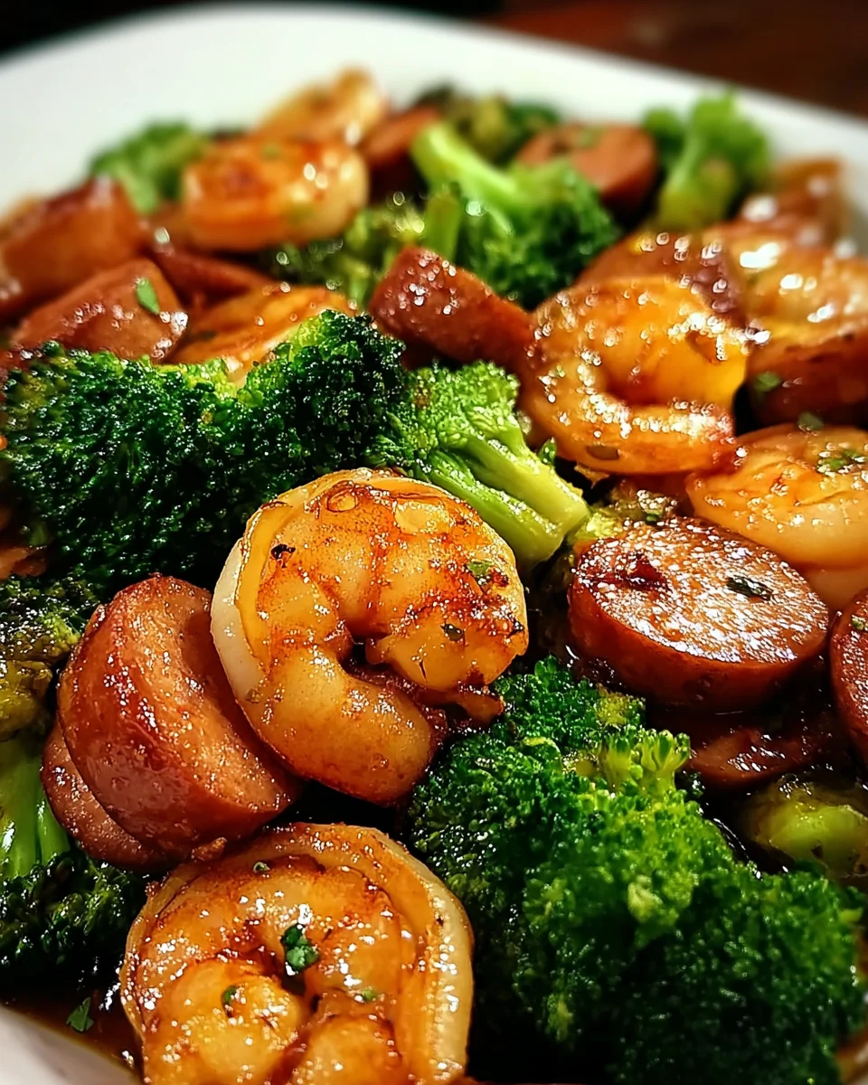 Honey Garlic Shrimp, Sausage, and Broccoli 20 Honey