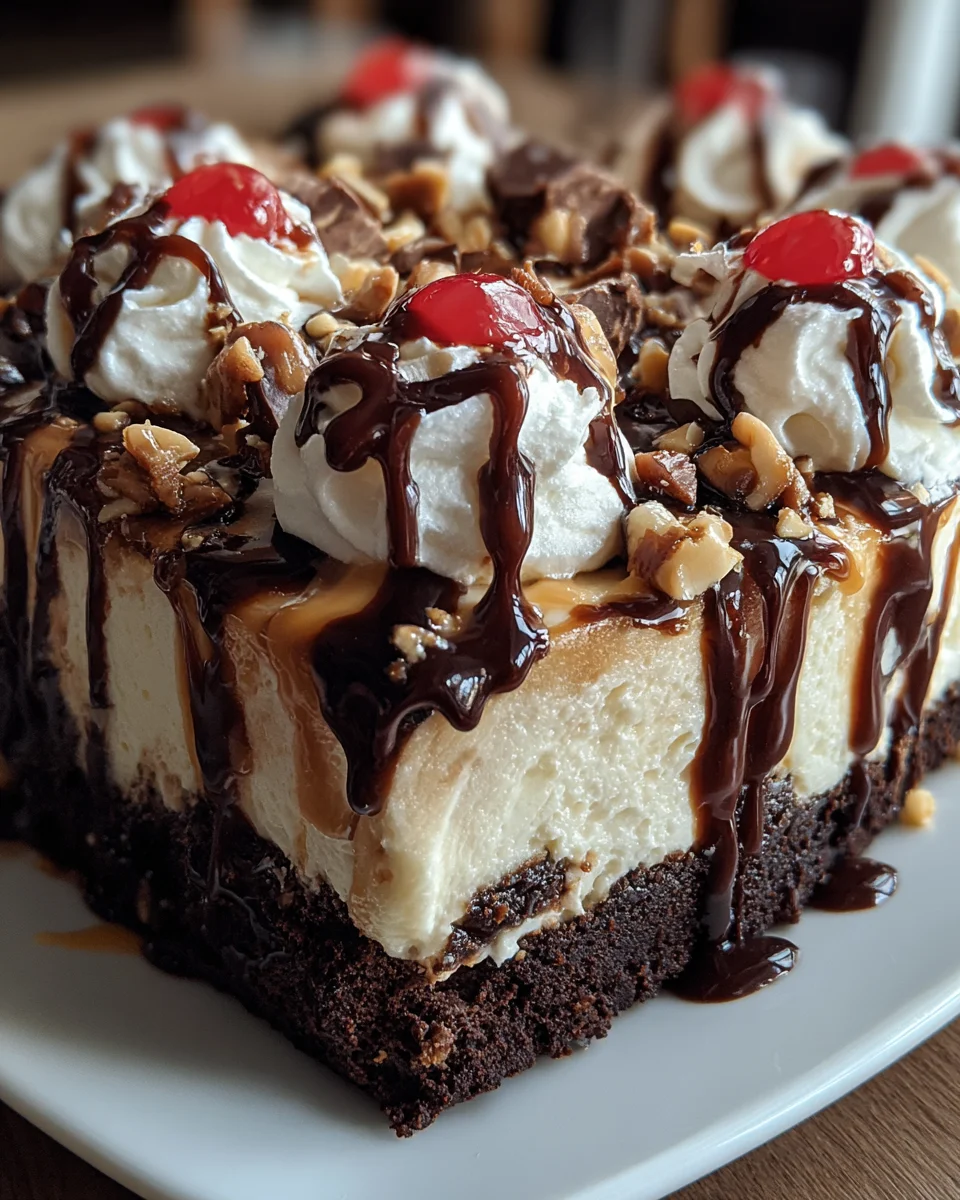 Hot Fudge Sundae Brownie Cheesecake