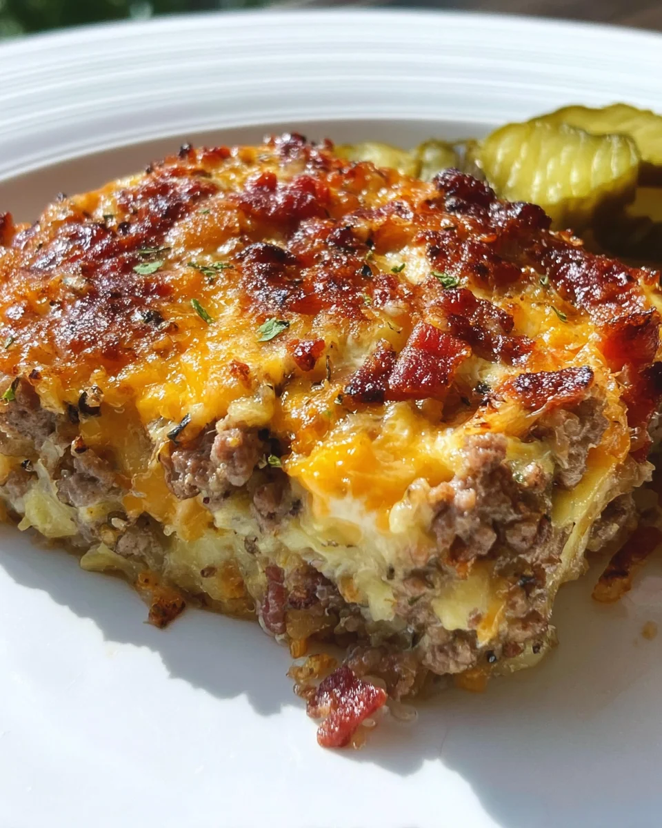 Low-Carb Bacon Cheeseburger Casserole