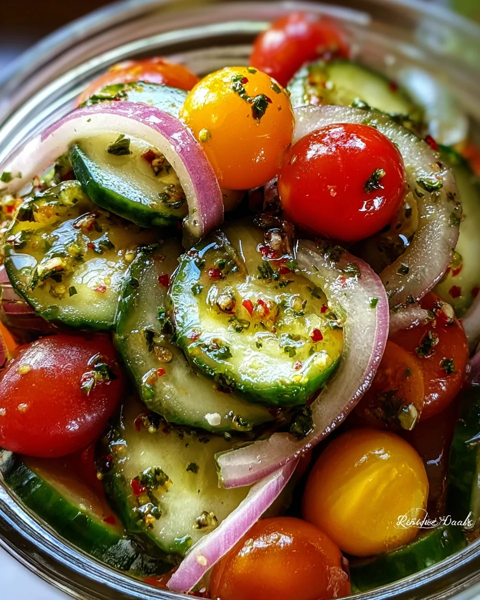 Marinated Cucumbers, Onions, and Tomatoes